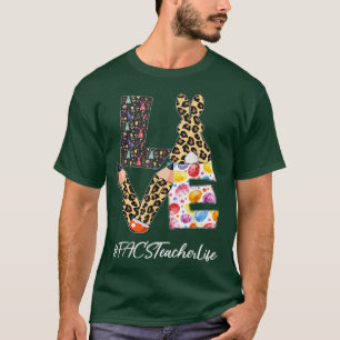 Camiseta FACS Teacher Love Pencil Easter Day Bunny Leopard 