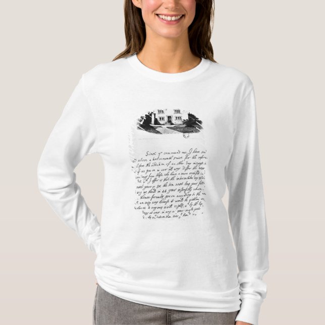 Camiseta Facsímil de la letra que ilustra la casa adentro (Anverso)