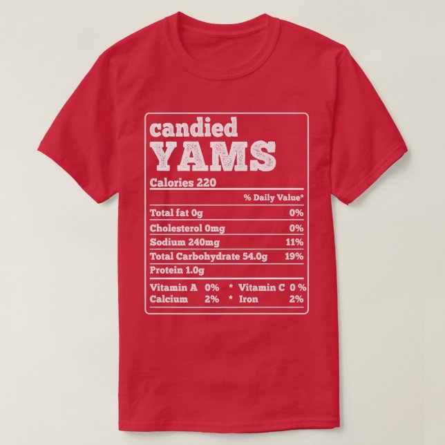 Camiseta Fact Ingredientes de yams canalizados Gracia graci (Diseño del anverso)