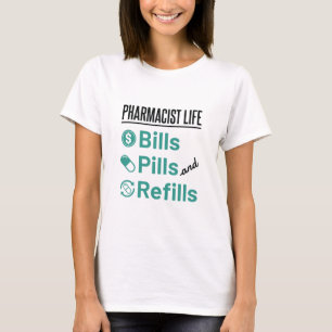 Camiseta Factores de vida de los farmacéuticos: píldoras y
