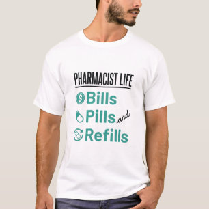 Camiseta Factores de vida de los farmacéuticos: píldoras y