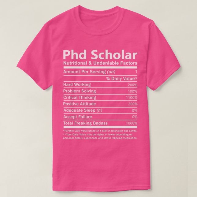 Camiseta Factores Nutricionales E Innegables De Los Académi (Diseño del anverso)