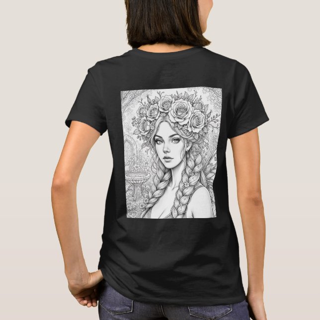 Camiseta Fae de Línea Artística de Hada Mágica – D (Reverso)