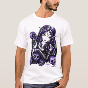Camiseta Faery púrpura del cráneo de la belladona