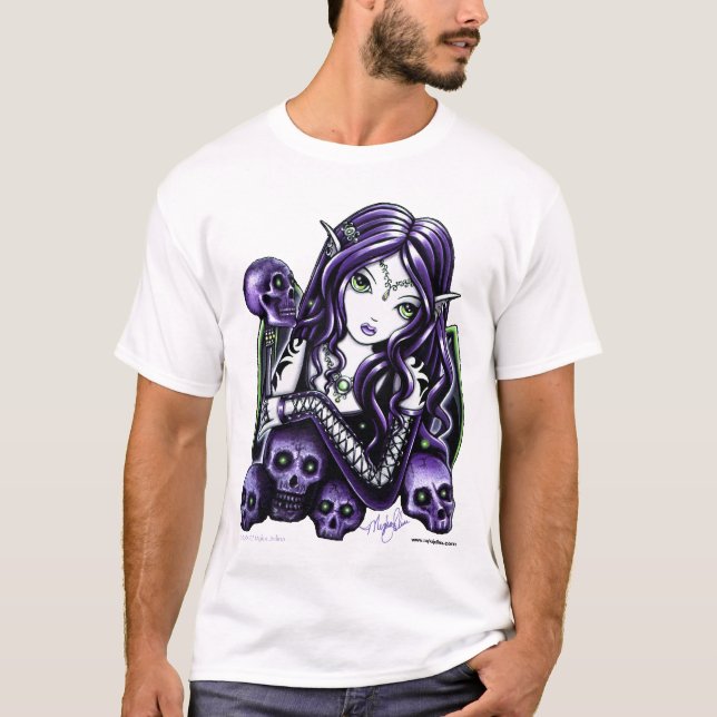 Camiseta Faery púrpura del cráneo de la belladona (Anverso)