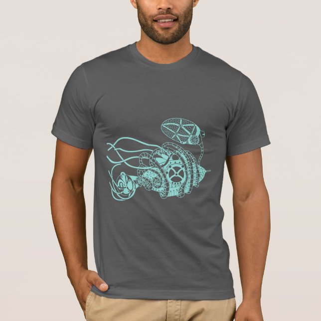 Camiseta Fago de Steampunk contra bacterias (Anverso)