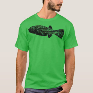 Camiseta Fahaka Nile Pufferfish Black Design Painting Pri