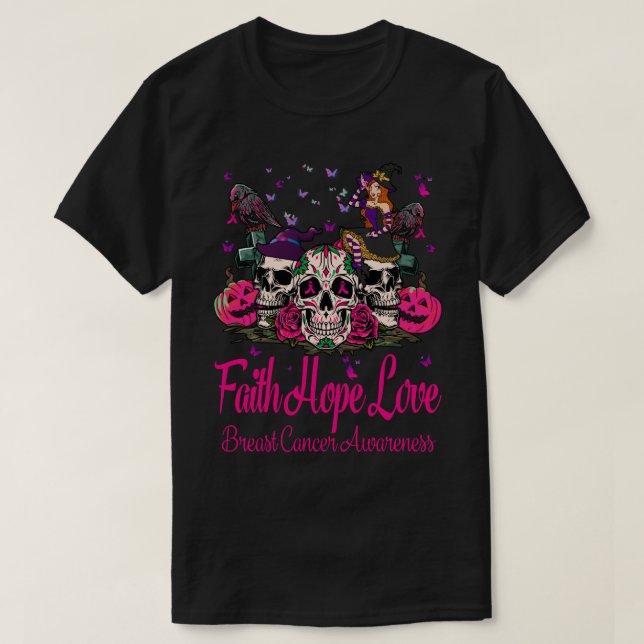 Camiseta Faight Hope Love Calabaza Cáncer de Mama, Sugar Sk (Diseño del anverso)