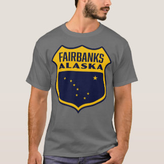 Camiseta Fairbanks Alaska Retro Shield Amarillo