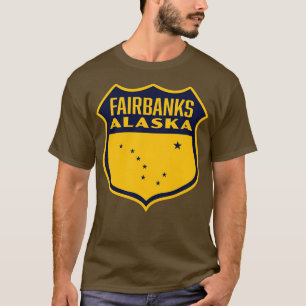 Camiseta Fairbanks Alaska Retro Shield Blue