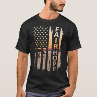 Camiseta Fairhope Alabama verano puesta de sol Bandera Amer