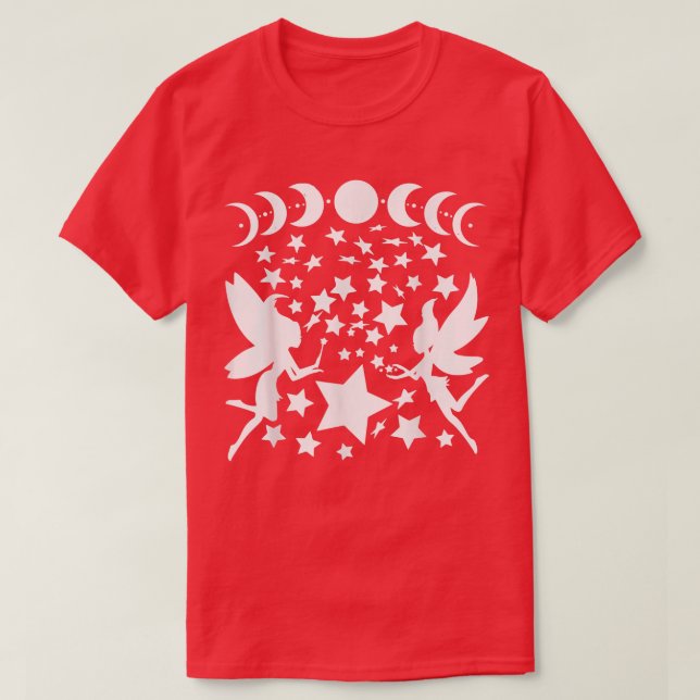 Camiseta Fairies Moon Phases Stars Silhouette Fantasy (Diseño del anverso)