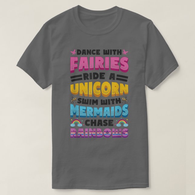 Camiseta Fairies Unicornio Sirenas Las Aradas Arrojadas Ama (Diseño del anverso)