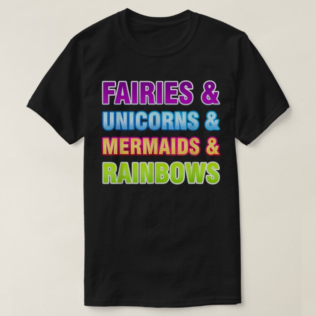 Camiseta Fairies Unicornior Mermaids Rainbows Fairy Tale T  (Diseño del anverso)