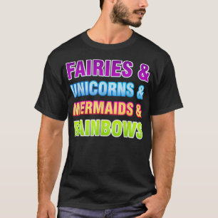 Camiseta Fairies Unicornior Mermaids Rainbows Fairy Tale T 
