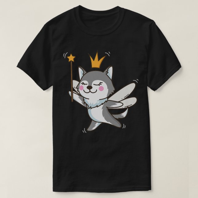 Camiseta Fairy Alaskan Malamute Perro Mascota místico amor (Diseño del anverso)