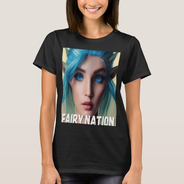 Camiseta Fairy Blue Haired Elf Fay Pixie Elfin (Anverso)