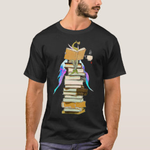 Camiseta Fairy books, tea, coffee gift