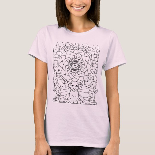 Camiseta Fairy Cat and Rose Window (Anverso)