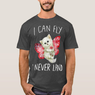 Camiseta Fairy Funny Cute Cat Tee Cat Kitten Flying Butterf