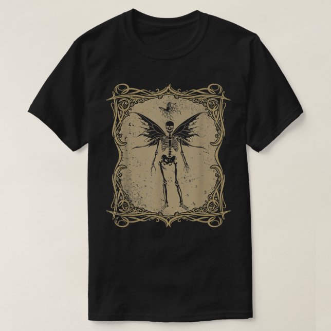 Camiseta Fairy Grunge Estética Mariposa Skeleton Fairycor (Diseño del anverso)