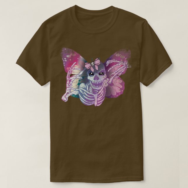 Camiseta Fairy Grunge Fairycore Skeleton Butterfly Pastel G (Diseño del anverso)