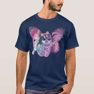 Camiseta Fairy Grunge Fairycore Skeleton Butterfly Pastel G