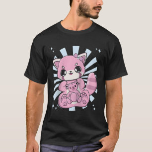 Camiseta Fairy Kei Red Panda Y Teddy Bear Yume Kawaii Har