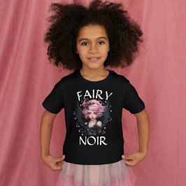 Camiseta Fairy Noir Black And Pink Pastel Gótico Cumpleaños