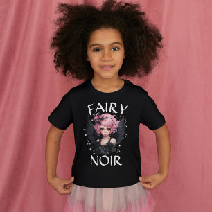 Camiseta Fairy Noir Black And Pink Pastel Gótico Cumpleaños