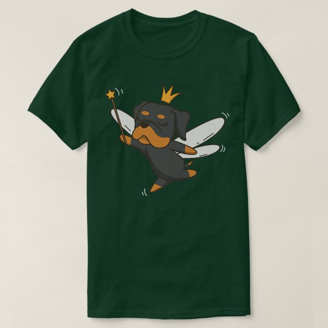 Camiseta Fairy Rottweiler Dog Mystical Mascota Rottweiler F (Diseño del anverso)