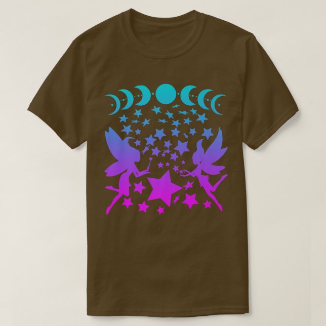 Camiseta Fairy Stars Moon Pases Silhouette Fantasy (Diseño del anverso)