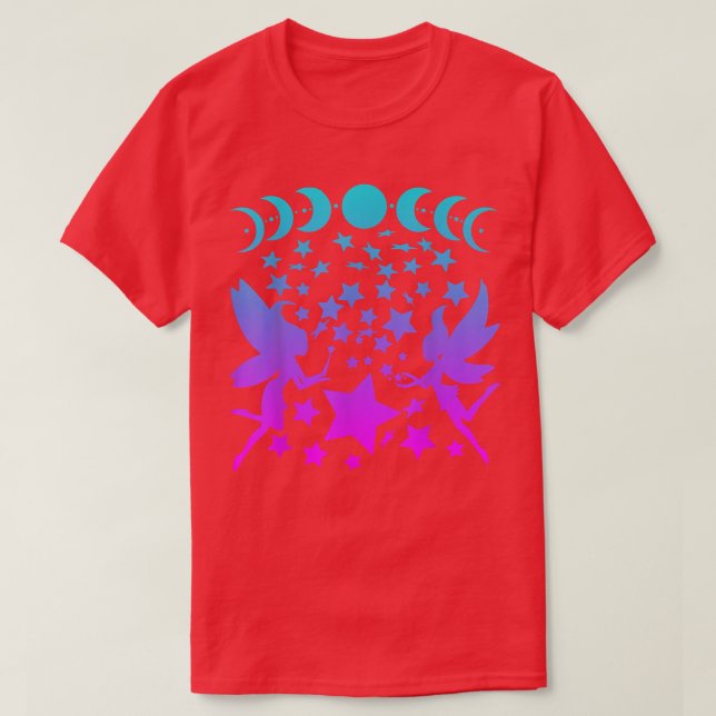 Camiseta Fairy Stars Moon Pases Silhouette Fantasy (Diseño del anverso)