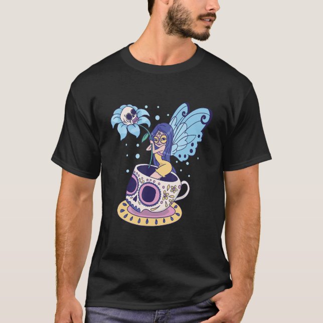 Camiseta Fairy Sugar Skull Mug Butterfly Tea Pot WWitch Mag (Anverso)