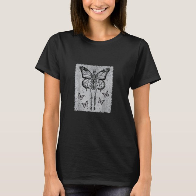 Camiseta Fairycore Aesthetic Gothic Butterfly Skeleton Fair (Anverso)