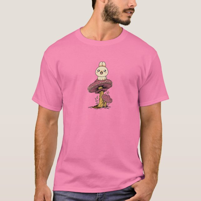 Camiseta Fairycore Aesthetic Kawaii Bunny Rabbit On A Mushr (Anverso)