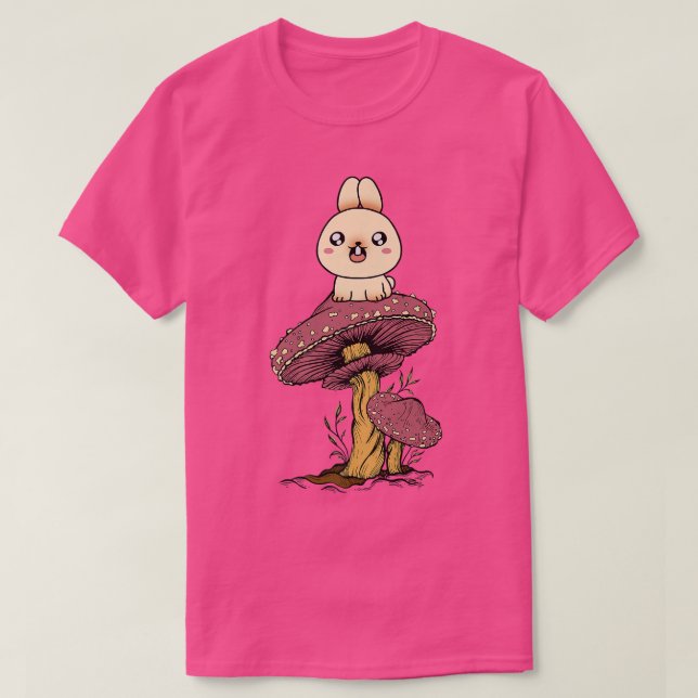 Camiseta Fairycore Aesthetic Kawaii Bunny Rabbit On A Mushr (Diseño del anverso)