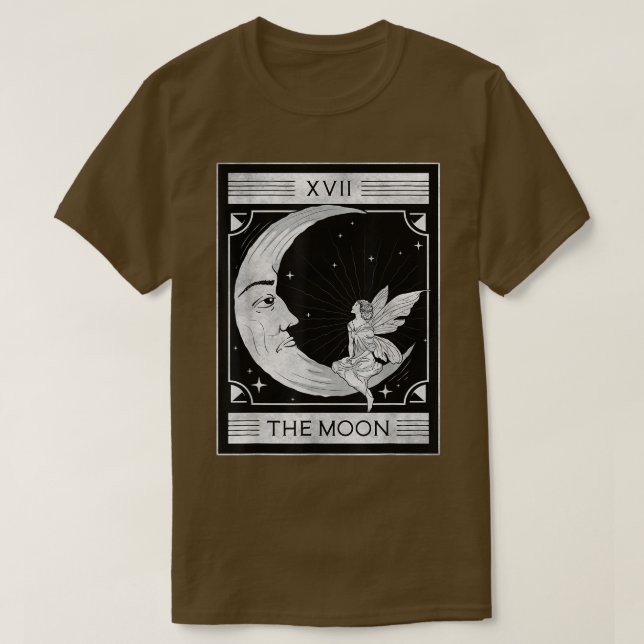Camiseta Fairycore Aesthetic The Moon Fairy Tarot Card (Diseño del anverso)