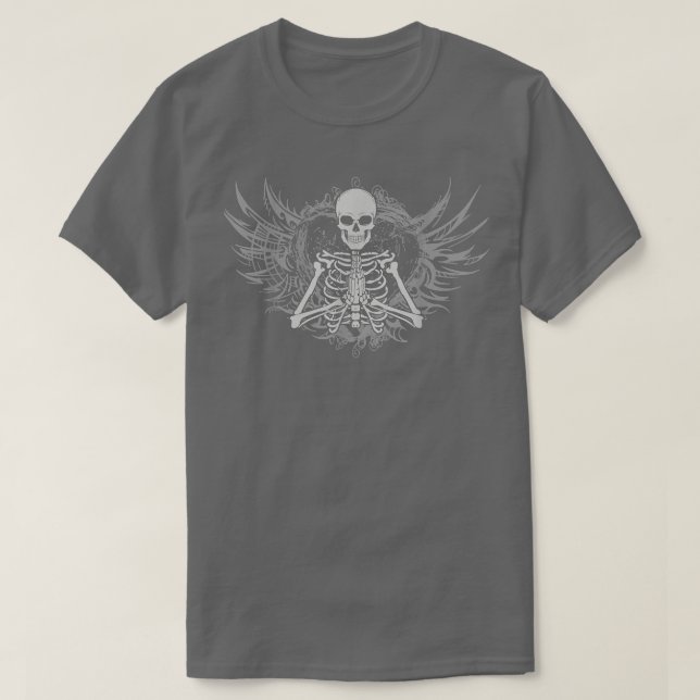 Camiseta Fairycore Alas Estéticas de Fe Gótica Esqueleto Fa (Diseño del anverso)