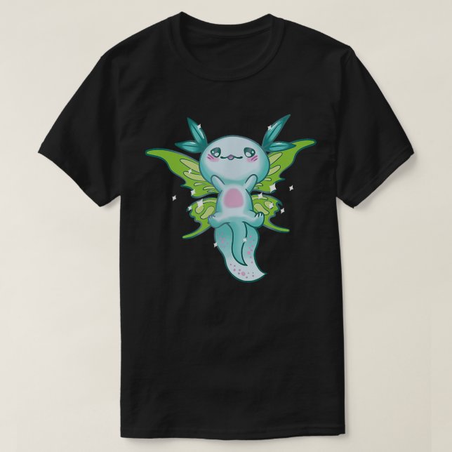 Camiseta Fairycore Estética Cute kawaii Hada Axolotl Face (Diseño del anverso)