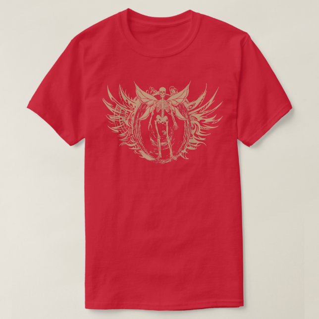 Camiseta Fairycore Estética Hadas Góticas Alas Skeleton Fa (Diseño del anverso)