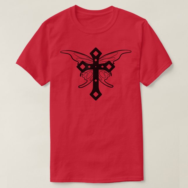 Camiseta Fairycore Estético Fairy Christian Cross Soft (Diseño del anverso)