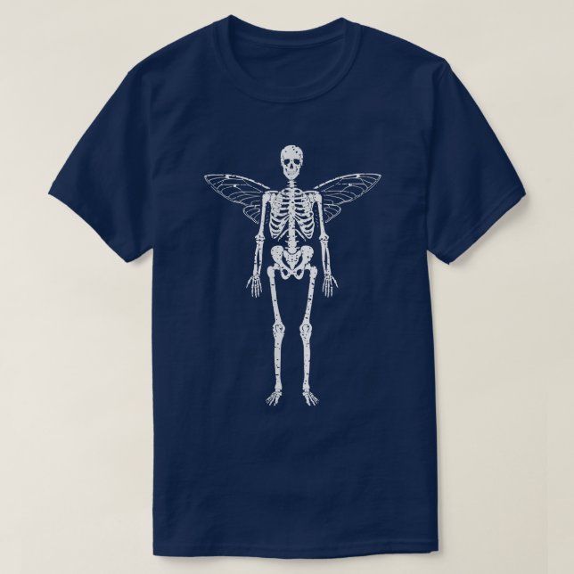 Camiseta Fairycore Skeleton Hada Grunge Gótico estético con (Diseño del anverso)