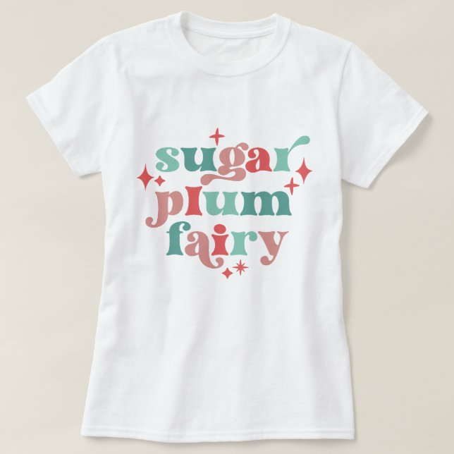 Camiseta Fairycore Sugar Pluma Fairy Typography Art (Diseño del anverso)