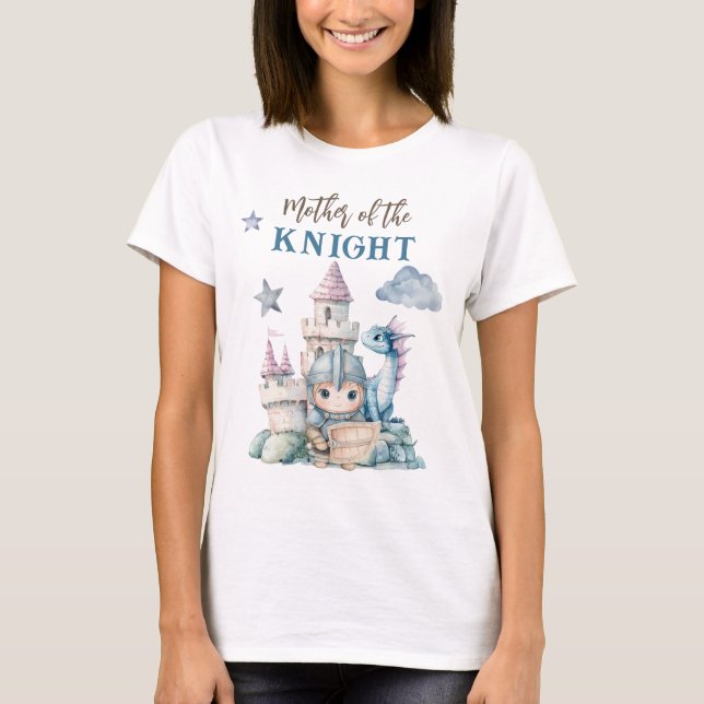 Camiseta Fairytale Dreamy Dragon Blue Knight Baby Shower (Anverso)