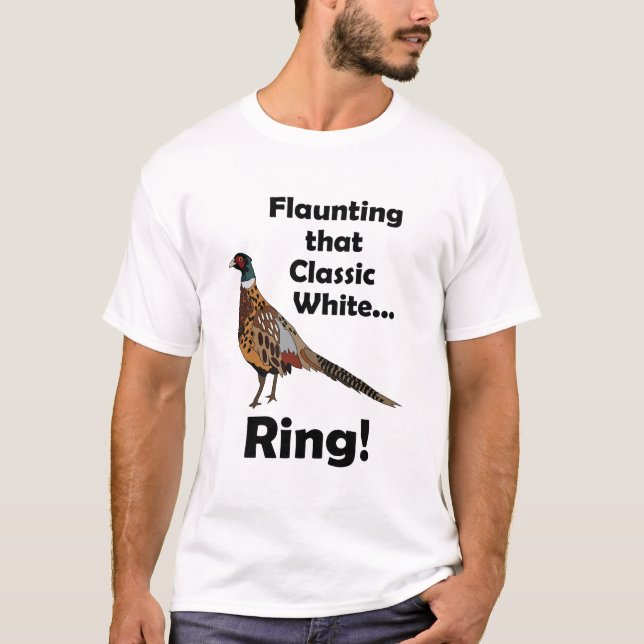 Camiseta Faisán de collar ostentando cumpleaños con anillo  (Anverso)