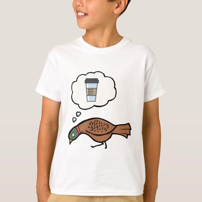 Camiseta Faisán sueña con café (Anverso)