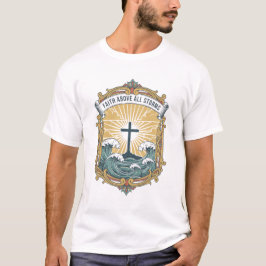 Camiseta "Faith Above All Storms" Vintage Shield T-shirt