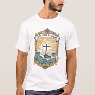 Camiseta "Faith Above All Storms" Vintage Shield T-shirt