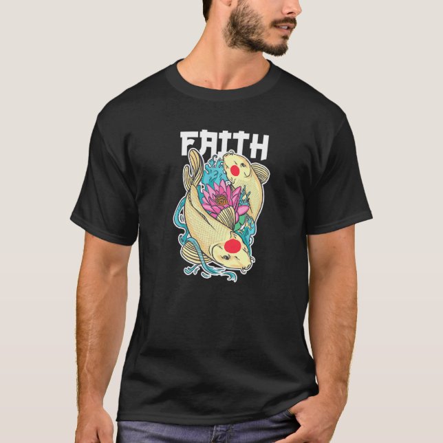 Camiseta Faith Ama A Koi Fish Yin Y Yang (Anverso)